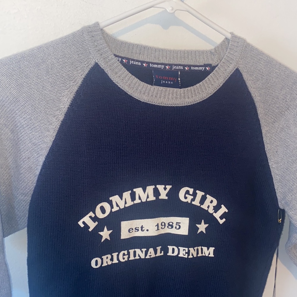 Tommy Hilfiger Y2K Vintage 1999 Tommy Girl Jeans baseball tee knit cotton top - Picture 2 of 8